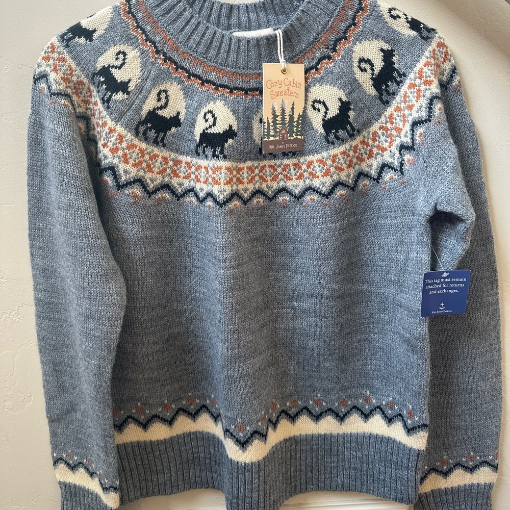 Kiel James Patrick Cozy Cabin Black Cat Halloween Sweater